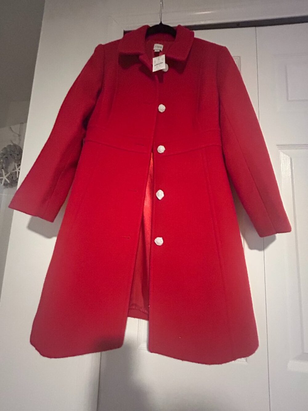 J.CREW NWT Red Lady Day Coat 8P